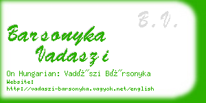 barsonyka vadaszi business card